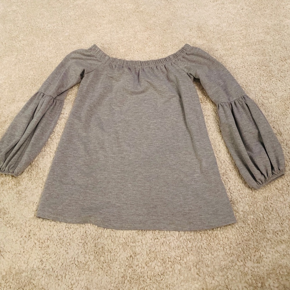 Off the shoulder sweatshirt.  Perfect combination